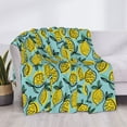 thumbnail image 3 of Fuzoiu Lemon Print Flannel Blanket,Throw Blanket,Flannel Home Decor,Fleece Bed Blankets,Cozy Soft Blanket for Bed, Sofa, Camping, and Travel-40"x30", 3 of 6