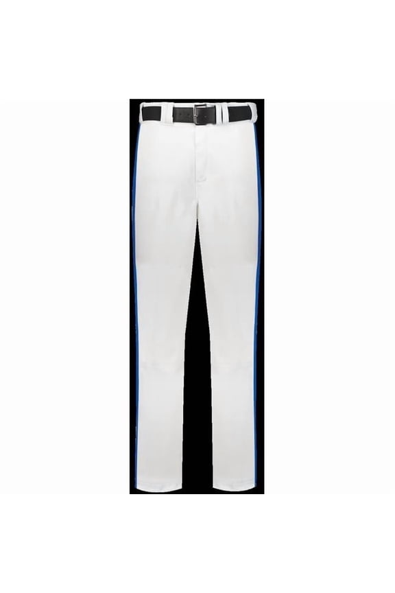 R14DBB.WRO.XS Youth Piped Change Up Baseball Pant, White & Royal - Extra Small
