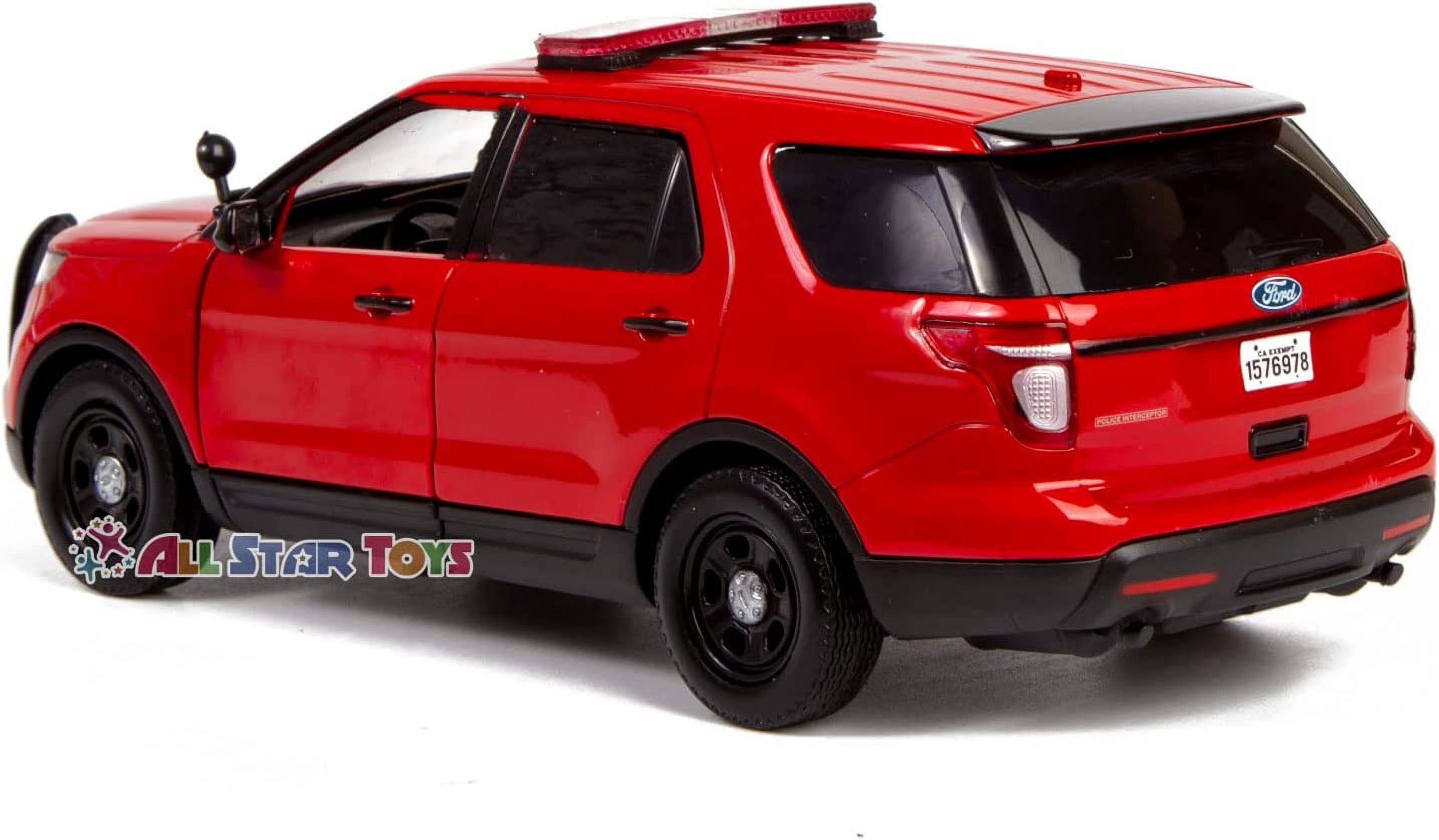 2015 Ford Police Interceptor Utility "Fire Marshal" Plain Red 1/24 Diecast Model Car by Motormax