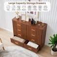 thumbnail image 6 of Wirrytor 8 Drawer Fluted Double Bedroom Dresser, Modern Chest of Drawers with Curved Sides, Large Capacity Closet Storage Cabinet, Walnut, 6 of 10