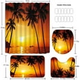thumbnail image 6 of Coconut Palm Shower Curtain Set,4PCS Purple Sun Bathroom Sets with Shower Curtain and Bath Mat, Toilet Lid Cover and U Shaped Rugs,72"x72" Polyester Fabric Bathtub Curtain with Hooks, SETZZTE12, 6 of 8