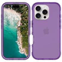 ELEHOLD Clear Case for iPhone 16 Pro Max, Anti-Yellowing Anti-Scratch Soft TPU Transparent Back Case,Purple