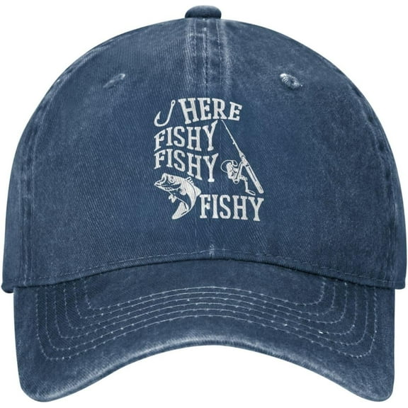 Funny Fishing Hat Here Fishy Fishy Fishy Hat for Women Baseball Hats Cute Caps