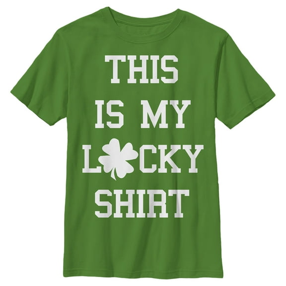 Boy's Lost Gods St. Patrick's Day This is my Lucky Shirt Graphic Tee Kelly Green Small