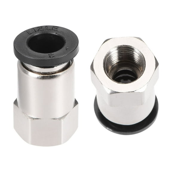 Push to Connect Tube Fitting,Adapter,8mm Tube OD x 1/8BSPT Female Straight Pneumatic Connecter Fitting Silver Tone 5pcs