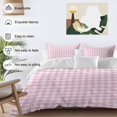 thumbnail image 4 of Pink Bedding 3 Piece Duvet Cover Set California King, Country French Rustic Buffalo Plaid Modern Art Soft Microfiber Comforter Cover with Zipper Closure & Pillowcases, FadeResistant Quilt Cover, 4 of 9