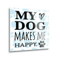 thumbnail image 2 of My Dog Makes Me Happy Sky Blue Pawprints 24 x 24 Glass Wall Hanging Sign, 2 of 4