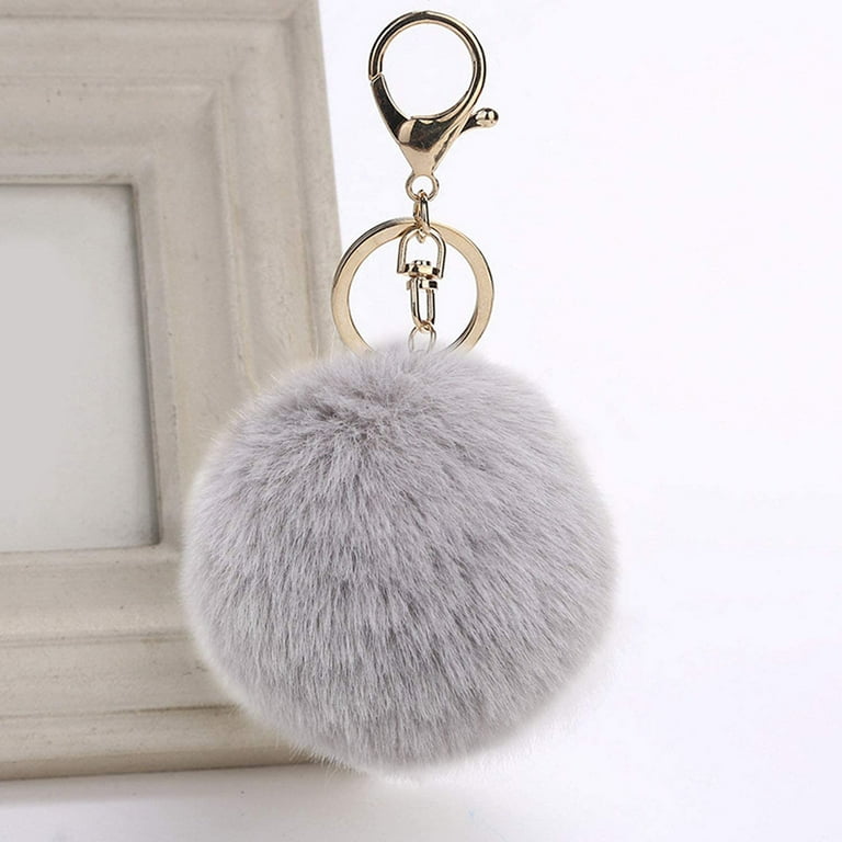 Grey pom deals pom keychain