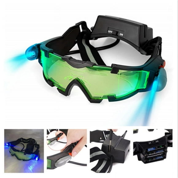 Zshan Night Vision Goggles for Kids Adjustable LED Night Glasses with Pop-Out Lights Green Lens Spy Night Vision Goggles