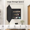 thumbnail image 4 of 34"x 24" Bathroom LED Mirror Medicine Cabinet with Lights, Recessed or Wall Mounted Bathroom Vanity Mirror with 2 Adjustable Storage Shelves, Defogger, Dimmable, Memory Function,Black, 4 of 8