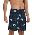 thumbnail image 2 of Kdxio Night Forest Wolf Print Mens Sleep Shorts Bottoms Soft Comfy Pajama Wear Pants with Drawstring Pockets, 2 of 5