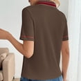 thumbnail image 7 of Women's Short Sleeve V Neck Polo T Shirts 2026 Summer Collared Ribbed Knit Loose Fit Basic Solid Color Tee Tops, 7 of 7
