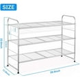 thumbnail image 7 of Auledio 3-Tier Shoe Rack, Stackable & Adjustable Wire Grid Shoe Shelf Storage Organizer for Closet Bedroom Entryway, Silver, 7 of 7