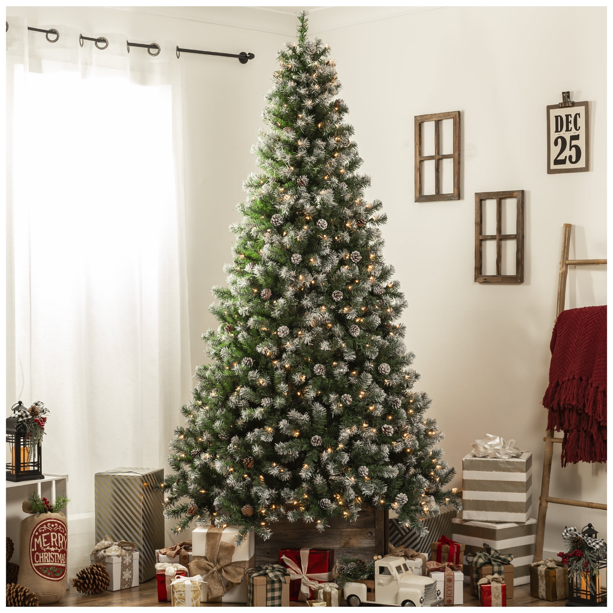 Best Choice Products 7.5ft Pre-Lit Pre-Decorated Holiday Christmas Tree ...