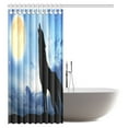 thumbnail image 2 of Cortina de ducha ABPHQTO Lobo negro silueta aullando 150x180 cm, 2 of 3