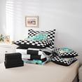 thumbnail image 6 of Homewish Watercolor Perfume High Heels 7pcs Queen Bedding,Dreamy Floral Bedding Comforter Set Queen,Teal,Black Reversible, 6 of 8