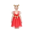 thumbnail image 4 of Girls Dress Red Sparkle Mesh Puff Wedding Princess Christmas Party 10 Years, 4 of 6
