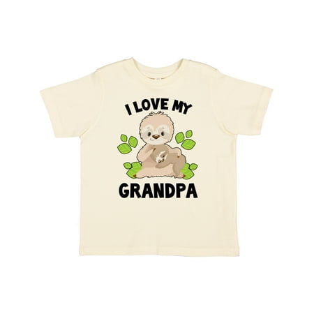 

Inktastic Cute Sloth I Love My Grandpa with Green Leaves Gift Toddler Boy or Toddler Girl T-Shirt