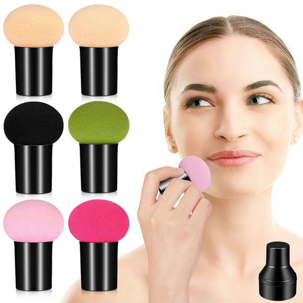 6 esponjas de maquillaje, aplicador de base de maquillaje, esponja cosmética, herramienta de maquillaje.