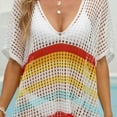 thumbnail image 6 of OGLCCG Swimsuit Coverup for Women V Neck Hollow Out Swim Cover Up Dress Crochet Bathing Suit Bikini Cover Ups Summer Beach Swimwear, 6 of 6