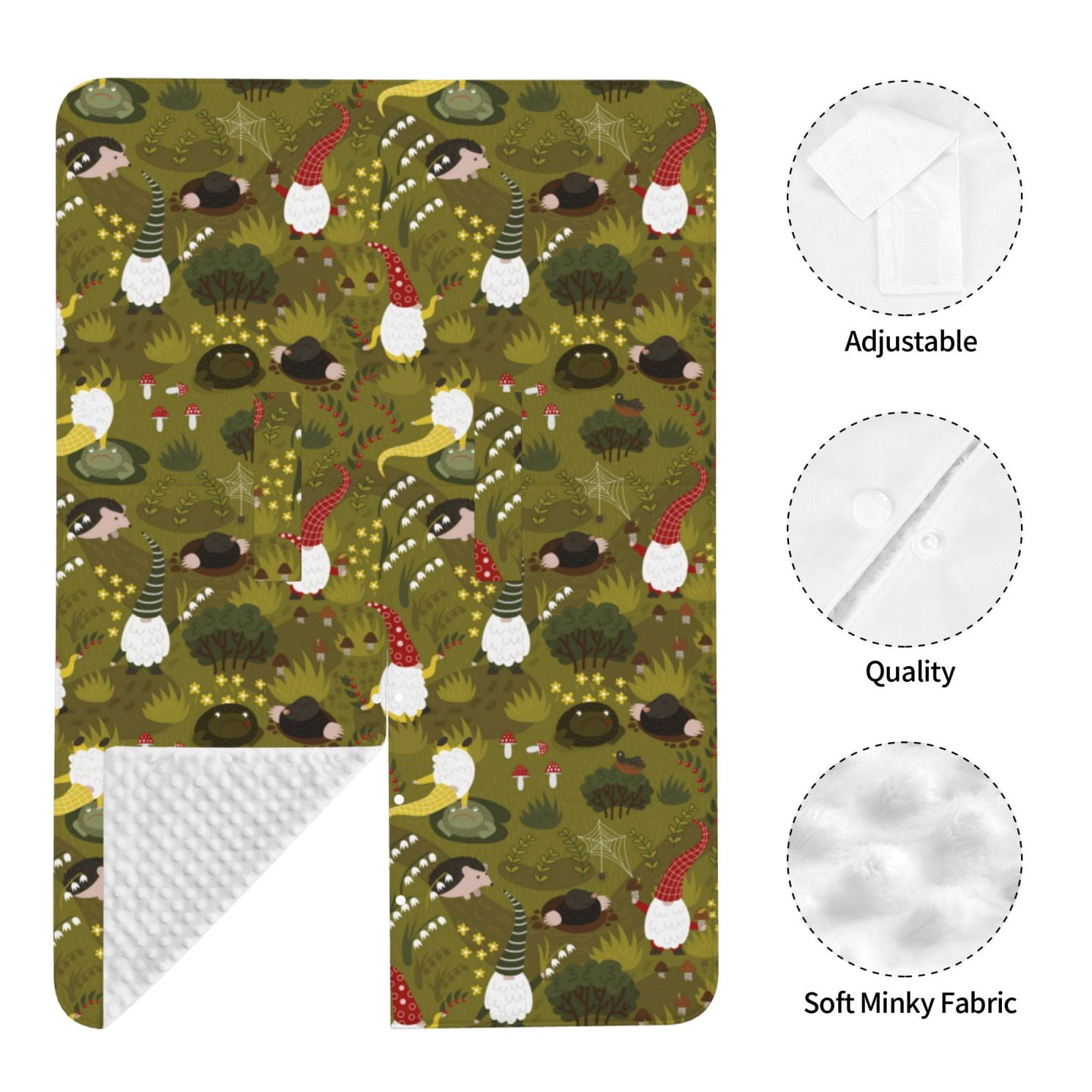 Naloa Gnomes Playing in the Garden Baby Car Seat Cover, Breathable Baby Carrier Cover, Multiuse Baby Carrier Cover & Nursing Breastfeeding Cover