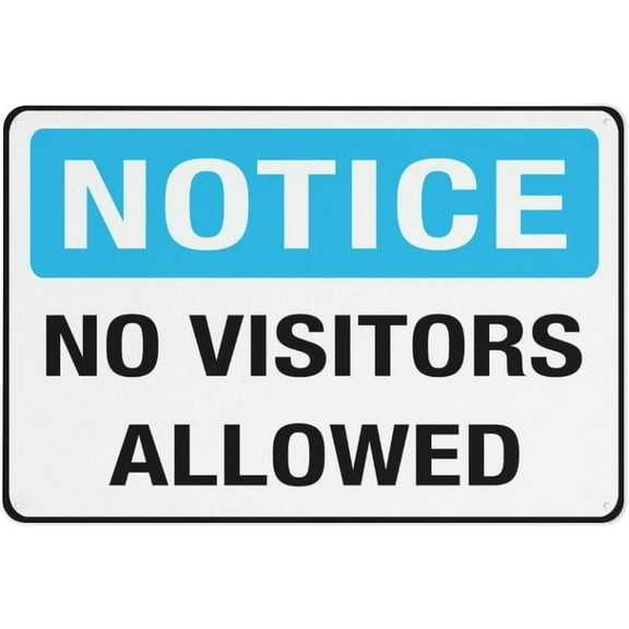 No Visitors Allowed Sign Safe Sign, Signs Outdoor, 12 X 8 In, Sign For Home, Business, Driveway Alert