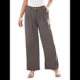 thumbnail image 1 of Pantalones de Vestir de Pierna y Cintura Alta para Mujer. Marrón M, 1 of 7