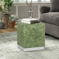 thumbnail image 7 of Joveco 14.6"D Square Velvet Ottoman Upholstered Footrest Stools with Gold Plating Base Vanity Stool for Bedroom, 7 of 7