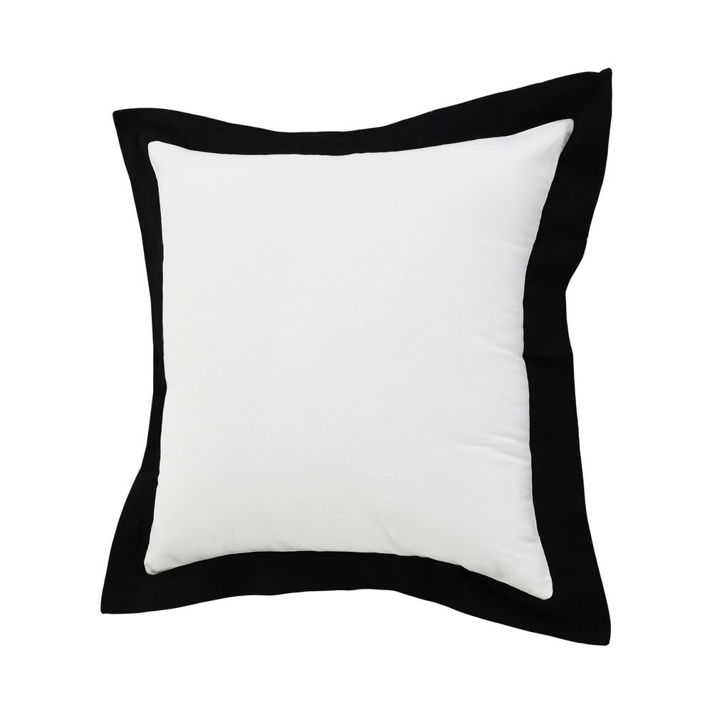 Ox Bay Flange Frame Border Throw Pillow, White / Black, 20" Square, Count per Pack 1