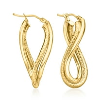 Ross-Simons Italian 14kt Yellow Gold Twisted Double-Hoop Drop Earrings, Women's, Adult