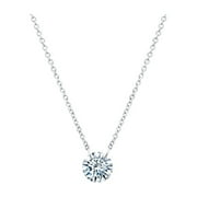 Lafonn Lassaire In Motion Sterling Silver Platinum Plated Lassire Simulated Diamond Necklace (1 CTTW)