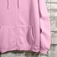 thumbnail image 4 of Mrat Women Casual Full Zip up Hoodie Drawstring Solid Sweatshirt Long Sleeve Hooded Tops Jacket Comfy Loose Sweatshirt Zipper V-Neck Pullover Hoodie Tops with Pockets Pink XXL, 4 of 6