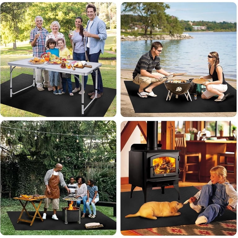 ANUNU Under Grill Mat, 48x36 Inch BBQ Floor Protector photo 3