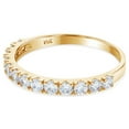 thumbnail image 2 of Ioka - 14K Solid Yellow Gold 2MM CZ Women's Half Eternity Wedding Anniversary Band - Size 7.5, 2 of 7
