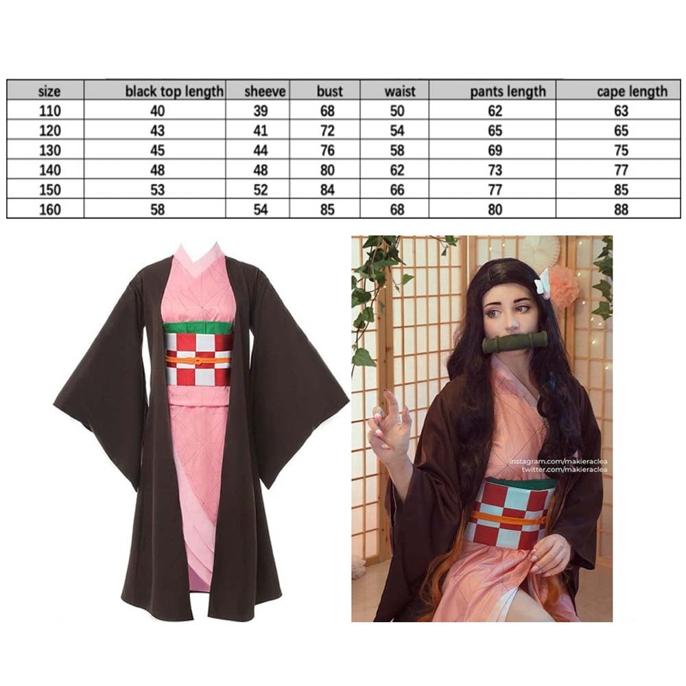 Kids Demon Slayer Anime Kamado Nezuko Cosplay Costume Kit - Walmart.com