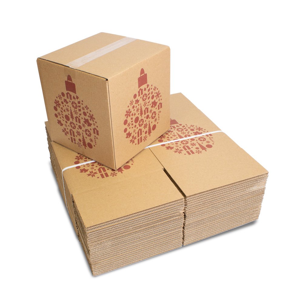 Holiday Shipping Boxes, Ornament Print, 12L x 12W x 12H (25 count