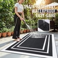thumbnail image 3 of Smiry Outdoor Rugs 5x8, Waterproof Plastic Straw Indoor Outdoor Mat for Patio, RV Camping, Deck,Porch, Black & White, 3 of 6