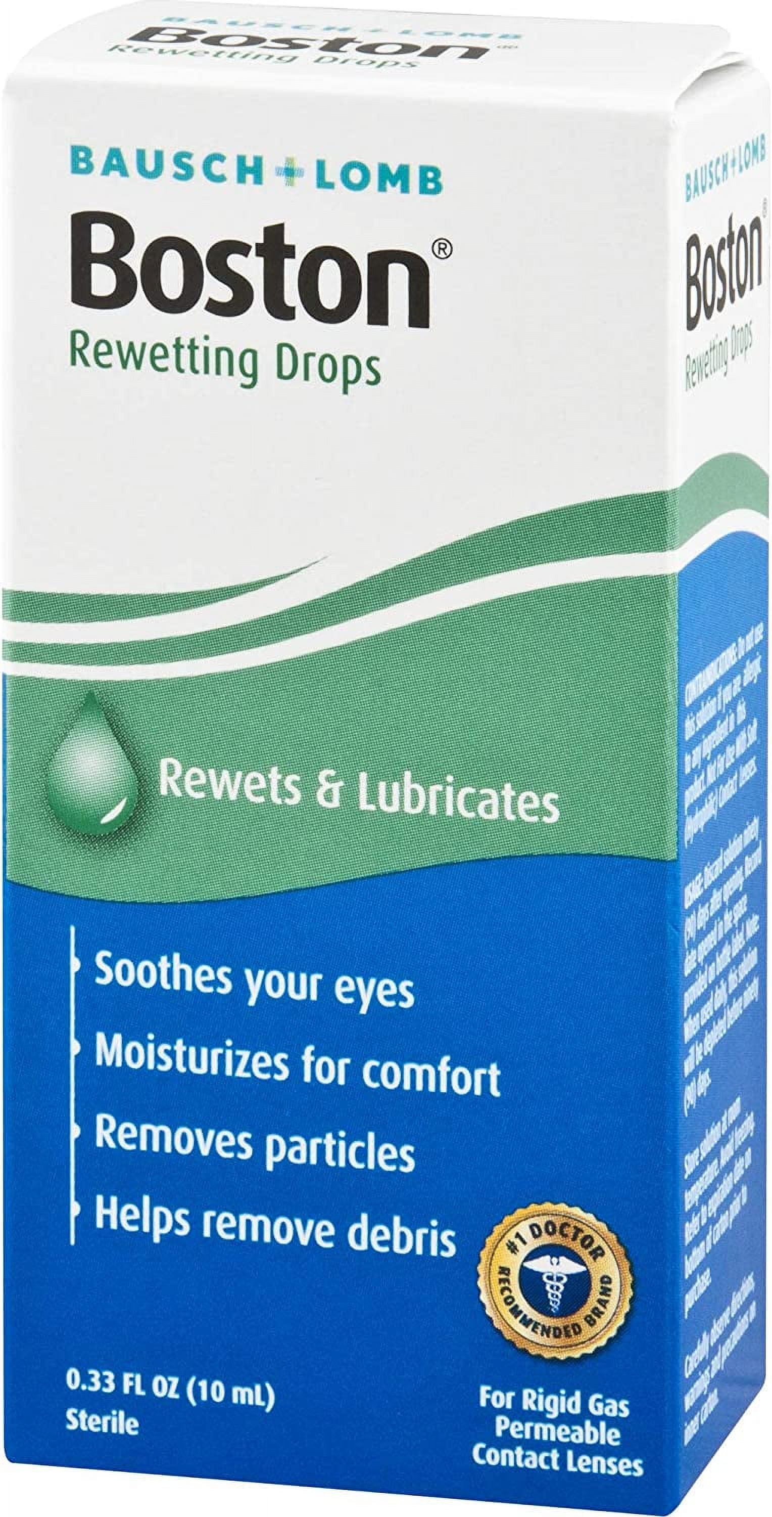 Boston® Rewetting Drops for Rigid Gas Permeable Contact Lenses - from Bausch + Lomb, 0.34 fl oz (10 mL) - Pack of 5