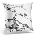 thumbnail image 1 of EREHome Black Peach Cherry Blossom Flowers Tree Abstract Pattern Japanese Chinese Style Spring Floral Design Pillow Case Pillow Cover 20x20 inch, 1 of 1