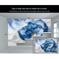 thumbnail image 5 of Modern Blue Flowers Custom Wallpaper Abstract White Marble Wall Murals Living Room Bedroom Background Luxury Gold Foil Art 3D Wall Mural Home Decor 98.4"W x 68.9"H (Not Peel and Stick), 5 of 6