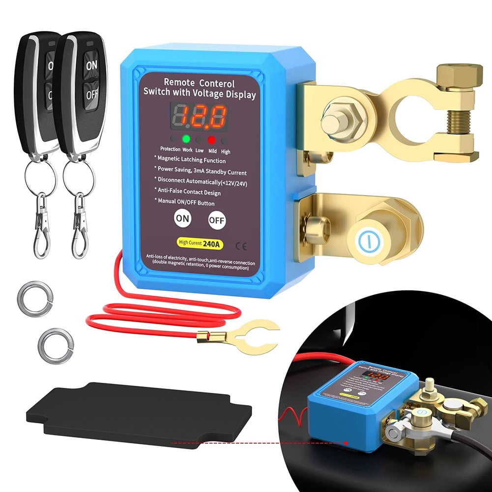 Car Remote Battery Disconnect Switch 12V 240A with LED Display Auto RVs Truck