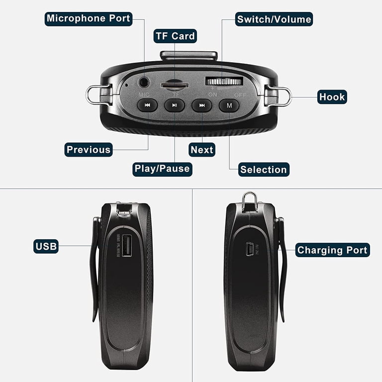 Amplificateur de voix sans fil bluetooth, SHIDU Amplificateur vocal portable 25W, système PA avec microphone UHF casque micro Bluetooth, haut-parleurs multifonctions,pour enseignants guide touristique Amplificateur de voix sans fil bluetooth, SHIDU Amplificateur vocal portable 25W, système PA avec microphone UHF casque micro Bluetooth, haut-parleurs multifonctions,pour enseignants guide touristique