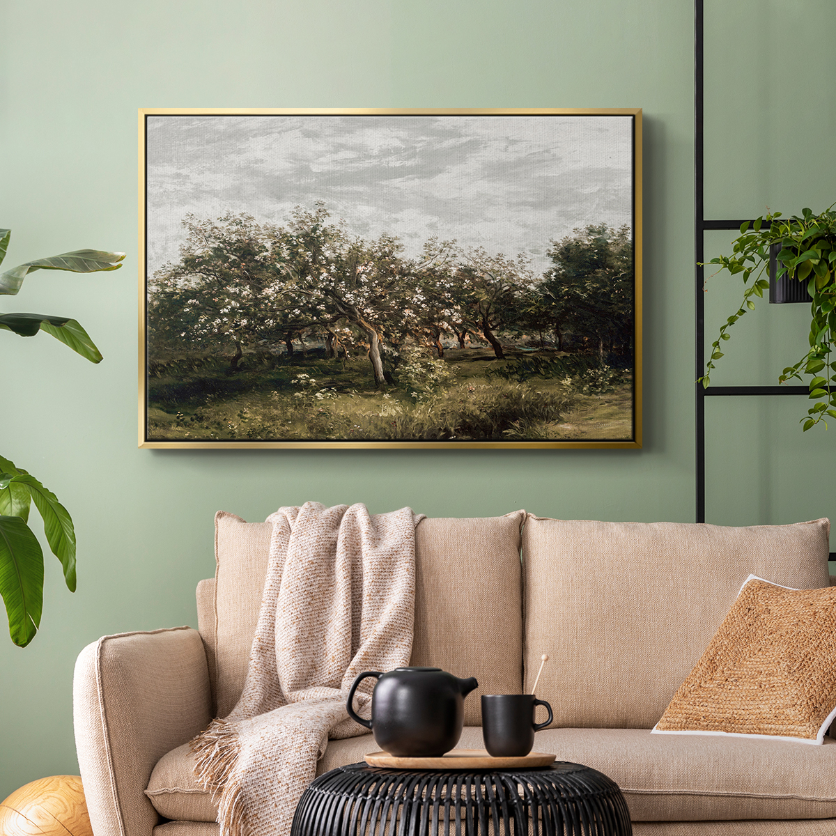 Vintage Landscape-MI By Wexford Home Framed in Gold Wood Gallery Wrapped Canvas 27 in. x 41 in.