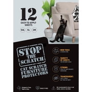 EBPP Cat Scratch Furniture Protector Tape, Pro Strength Transparent Anti-Scratch Sheets, 12-Pack.