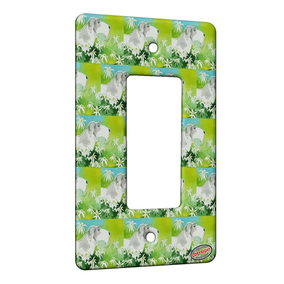 KuzmarK™ 1 Gang Rocker Wall Plate - Sealyham Terrier with Daisies Dog Modern Art by Denise Every
