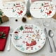 thumbnail image 1 of Juego de 10 Platos de Papel Navideños, Vajilla Desechable con Papá Noel, Reno y Muñeco de Nieve, con Suministros para Fiestas de Invierno., 1 of 6