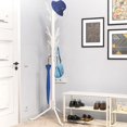 thumbnail image 3 of Standing Coat and Hat Hanger Organizer Tree Shaped Rack for Entryway, Bedroom, and Hallway, 18 Hooks, White, 3 of 6