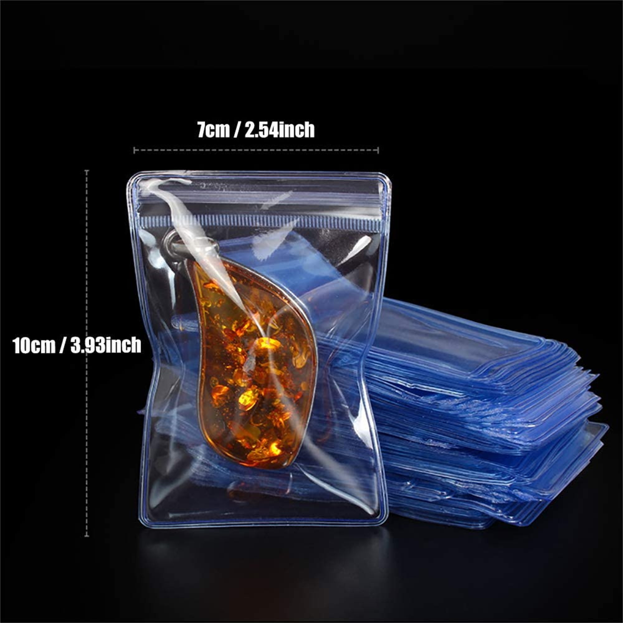 Clabby Clear Pvc Jewelry Bags Plastic Transparent Jewelry Rings Earrings  Packing Storage Pouch Anti Tarnish Zip Lock Bags for Holding Jewelries, 2 X