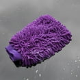 thumbnail image 4 of Unique Bargains 3 Pcs Purple Microfiber Chenille Car Cleaning Glove, 4 of 5