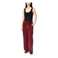 thumbnail image 3 of MICHAEL MICHAEL KORS Womens Burgundy Pocketed Pull-on Metallic Logo Velour Straight leg Pants M, 3 of 4